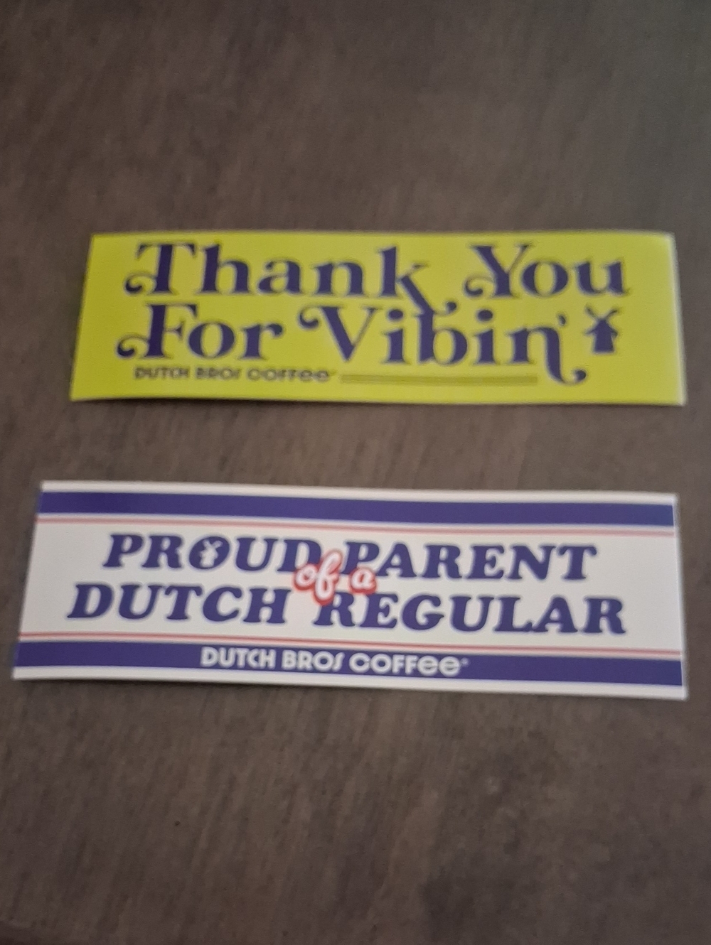 Dutch Bros Yellow & Purple "Thank You For Vibin'" Vinyl Sticker